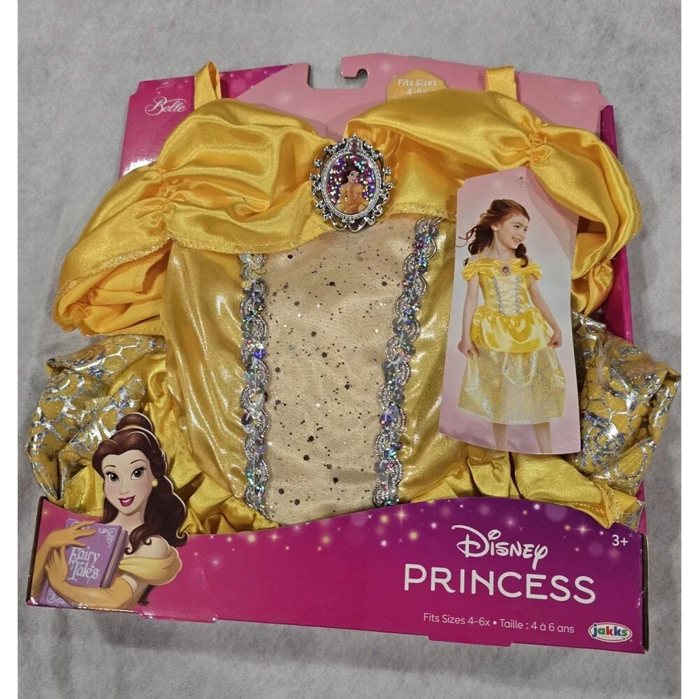 NEW! Disney Princess Belle Costume Dress 4-6x Girls Beauty And The Beast